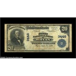 Bryan, TX - $20 1902 Plain Back Fr. 652 The First NB Ch. # 3446A scarce large size note from Aggiela