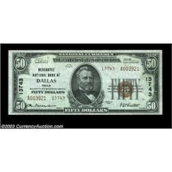 Dallas, TX - $50 1929 Ty. 2 Mercantile NB of Dallas Ch. # 13743A very rare type in this state of pre