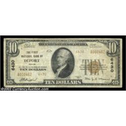 Deport, TX - $10 1929 Ty. 2 The First NB Ch. # 6430A just plain rare east Texas bank with only four