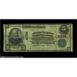 Fort Worth, TX - $5 1902 Plain Back Fr. 600 The Farmers & Mechanics NB Ch. # 4004A tougher Fort Wort