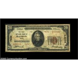 Franklin, TX - $20 1929 Ty. 2 The First NB Ch. # 7838A very scarce note from the only bank to issue