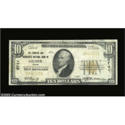 Gilmer, TX - $10 1929 Ty. 1 Farmers & Merchants NB Ch. # 5741Only a half dozen small size notes from