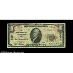 Graham, TX - $10 1929 Ty. 1 The Graham NB Ch. # 5897Considerably the scarcer of the two small issuer