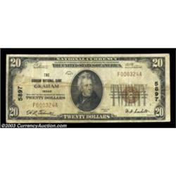 Graham, TX - $20 1929 Ty. 1 Graham NB Ch. # 5897This small size $20 has picked up a little soiling o