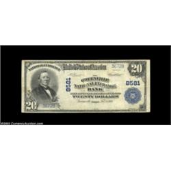 Greenville, TX - $20 1902 Plain Back Fr. 652 Greenville National Exchange Bank Ch. # 8581A nice Fine