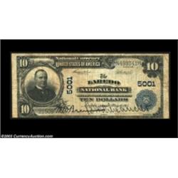 Laredo, TX - $10 1902 Plain Back Fr. 632 The Laredo NB Ch. # 5001A nice grade large example from thi