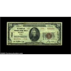 Mart, TX - $20 1929 Ty. 2 The Farmers & Merchants NB Ch. # 7546A very scarce bank which has had only
