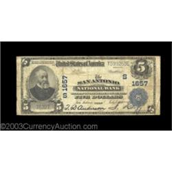 San Antonio, TX - $5 1902 Plain Back Fr. 600 The San Antonio NB Ch. # 1657The officers'  stamped sig