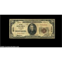 Taylor, TX - $20 1929 Ty. 1 The City NB Ch. # 5275A decent Fine example from this small Williamson C
