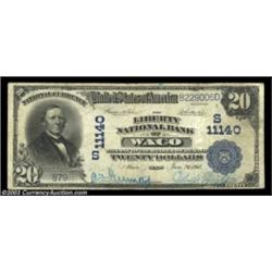 Waco, TX - $20 1902 Plain Back Fr. 658 Liberty NB Ch. # 11140A nice large size note from this less o