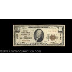 Wortham, TX - $10 1929 Ty. 1 The First NB Ch. # 6686A very scarce Freestone County note from the onl