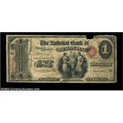 Derby Line, VT - $1 Original Fr. 380 NB of Derby Line Ch. # 1368Fine but for one split and a small p