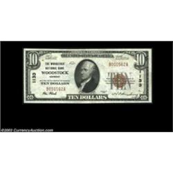 Woodstock, VT - $10 1929 Ty. 1 The Woodstock NB Ch. # 1133A high grade example from a bank which is