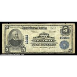 Victoria, VA - $5 1902 Plain Back Fr. 609 The First NB Ch. # 12183This Fine piece is from a one bank