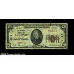 Vancouver, WA - $20 1929 Ty. 1 The Vancouver NB Ch. # 6013This Type 1 example has the first set of s