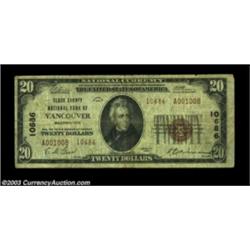 Vancouver, WA - $20 1929 Ty. 2 Clark County NB Ch. # 10686A second example from the same collection.