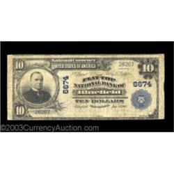 Bluefield, WV - $10 1902 Plain Back Fr. 624 Flat Top NB Ch. # 6674A pleasing Fine example from this