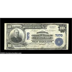 Charles Town , WV - $10 1902 Plain Back Fr. 624 The National Citizens Bank Ch. # 7270A very scarce l