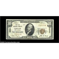 Chester, WV - $10 1929 Ty. 1 First NB Ch. # 6984A scarce note from this bank that went into receiver
