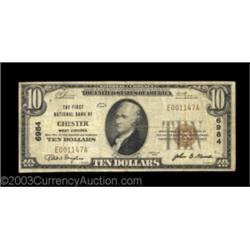 Chester, WV - $10 1929 Ty. 1 First NB Ch. # 6984A second example, Fine and problem-free for the grad