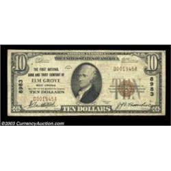 Elm Grove, WV - $10 1929 Ty. 1 The First NB & TC Ch. # 8983The second of three 1929 $10 notes we are