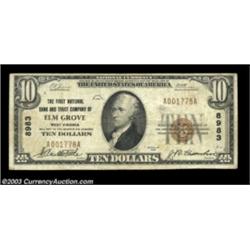Elm Grove, WV - $10 1929 Ty. 2 The First NB & TC Ch. # 8983The last of three 1929 $10 notes from her