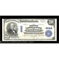 Fairmont, WV - $20 1902 Plain Back Fr. 653 The Peoples NB Ch. # 9645A fresh and original Extremely F