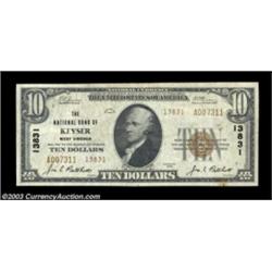 Keyser, WV - $10 1929 Ty. 2 The NB Ch. # 13831From a late chartered bank in Mineral County which pri