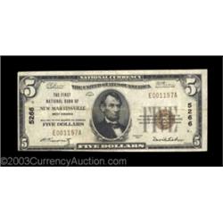 New Martinsville, WV - $5 1929 Ty. 1 The First NB Ch. # 5266This Wetzel County bank was the only iss