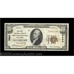 New Martinsville, WV - $10 1929 Ty. 1 The First NB Ch. # 5266A solid Very Fine and a nice match for
