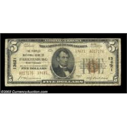Three Parkersburg 1929 NationalsParkersburg, WV - $5 1929 Ty. 2 The Peoples NB Ch. # 13621 VGParkers