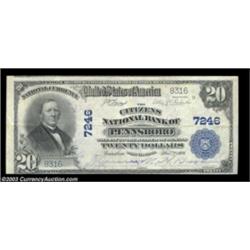 Pennsboro, WV - $20 1902 Plain Back Fr. 650 The Citizens NB Ch. # 7246A nice circulated piece from t