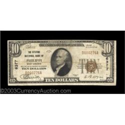 Philippi, WV - $10 1929 Ty. 1 The Citizens NB Ch. # 6377A scarce bank in the 1929 series. Kelly's re