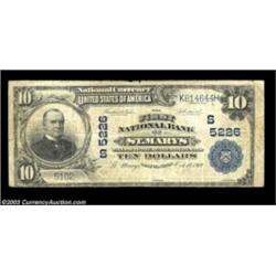 Saint Marys, WV - $10 1902 Plain Back Fr. 632 The First NB Ch. #(S) 5226This note is from the only b