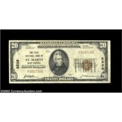 Saint Marys, WV - $20 1929 Ty. 1 The First NB Ch. # 5226A Very Fine example from a one issuing bank