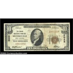Two SistersSisterville, WV - $10 1929 Ty. 1 The Union NB Ch. # 5028 VFSisterville, WV - $20 1929 Ty.