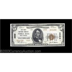 Terra Alta, WV - $5 1929 Ty. 2 First NB Ch. # 6999A small hoard of these turned up some three decade