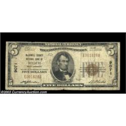 Welch, WV - $5 1929 Ty. 1 McDowell County NB Ch. # 9071The 1929 issue of this institution extended s
