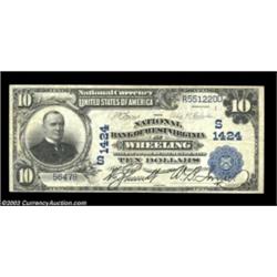 Wheeling, WV - $10 1902 Plain Back Fr. 624 The NB of West Virginia   Ch. # (S)1424This Very Fine exa