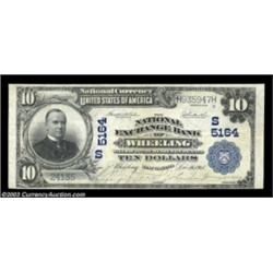 Wheeling, WV - $10 1902 Plain Back Fr. 606 The National Exchange Bank Ch. #(S) 5164While this note c