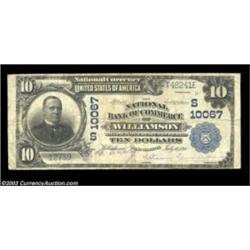 Williamson, WV - $10 1902 Plain Back Fr. 602 The NB of Commerce Ch. # (S)10067This is one of two Min