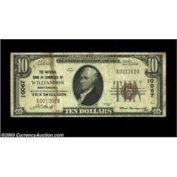 Williamson, WV - $10 1929 Ty. 1 The NB of Commerce Ch. # 10067A Mingo County note with considerable