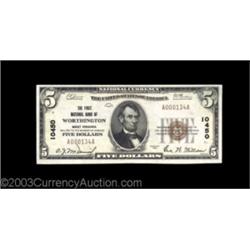 Worthington, WV - $5 1929 Ty. 1 First NB Ch. # 10450This extremely rare bank has appeared in public