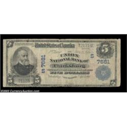 A trio of West Virginia NationalsClarksburg, WV - $5 1902 Plain Back Fr. 598 The Union NB Ch. # (S)7