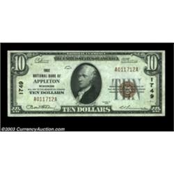Appleton, WI - $10 1929 Ty. 1 First NB Ch. # 1749Hardly a rare bank in small size, but notes in this