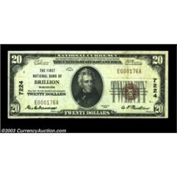 Brillion, WI - $20 1929 Ty. 1 The First NB Ch. # 7224A second nice small example from this one bank