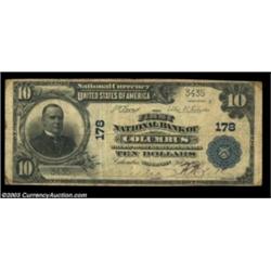 Columbus, WI - $10 1902 Plain Back Fr. 624 The First NB Ch. # 178A nice example from this always pop