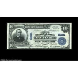 Eau Claire, WI - $10 1902 Plain Back Fr. 625 The Union NB Ch. # 8281This is not a rare bank, but lar