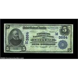 Green Bay, WI - $5 1902 Date Back Fr. 592 The Citizens NB Ch. # (M)3884The first of three high grade