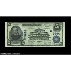 Green Bay, WI - $5 1902 Plain Back Fr. 600 The Citizens NB Ch. # (M)3884A lovely broadly margined ex